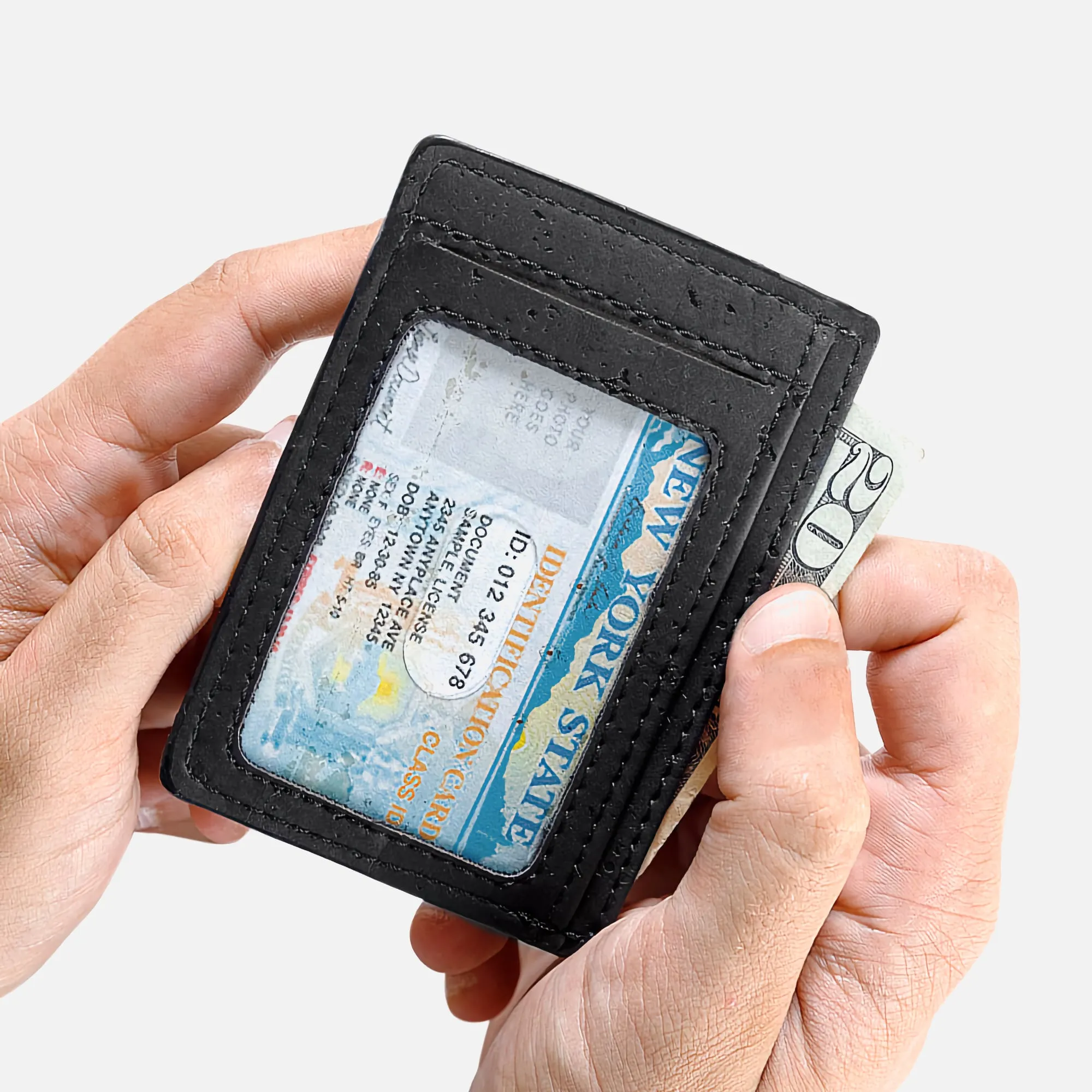 Corkor Vegan Cork RFID Card Wallet, Black