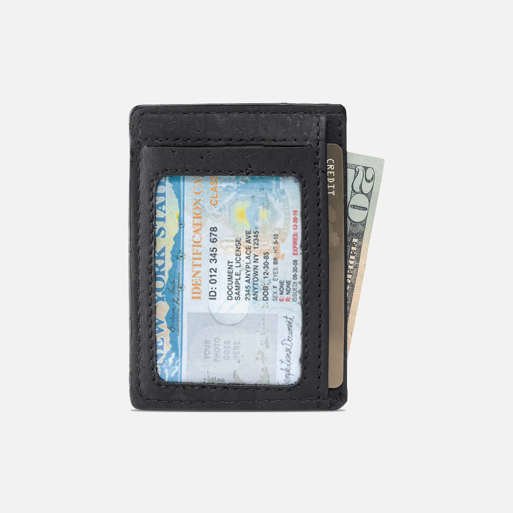 Corkor Vegan Cork RFID Card Wallet, Black