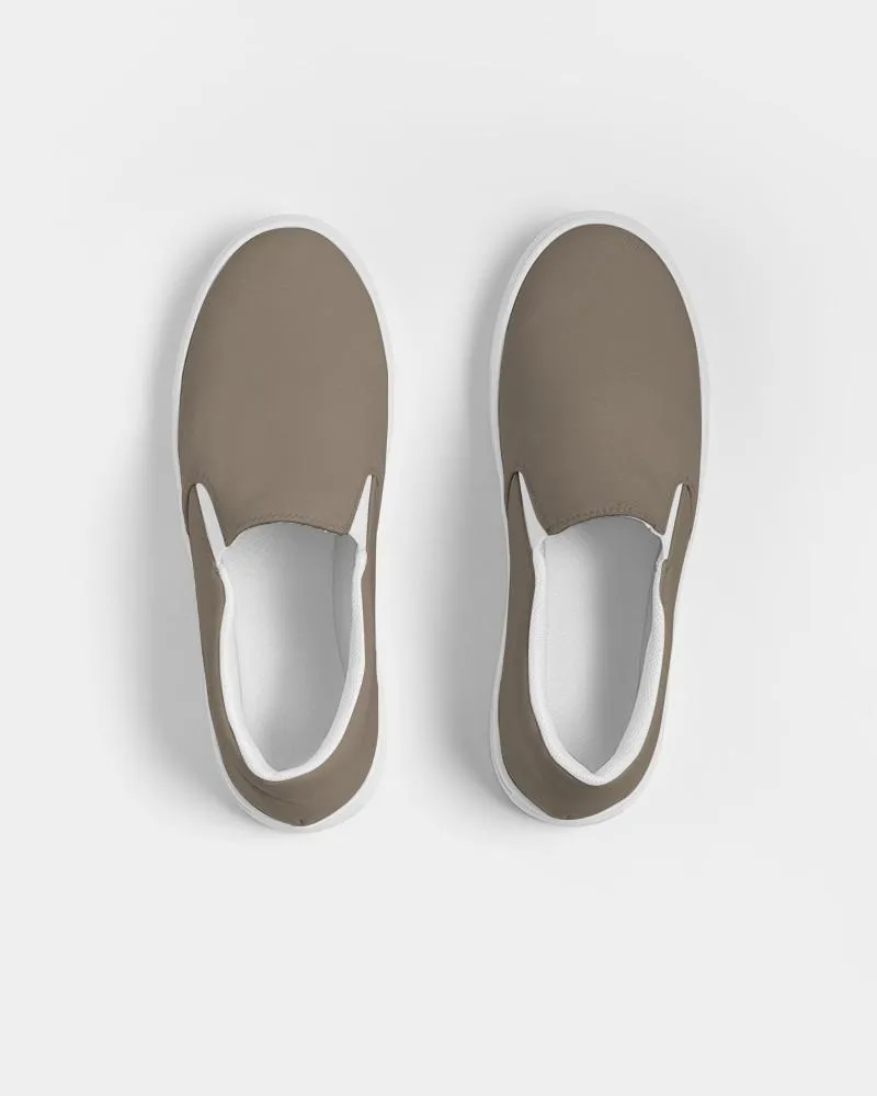 Medium Dark Orange Brown Slip-On Canvas Sneakers | Women's | Medium Dark Pale Pastel Orange Brown | C0M15Y30K60