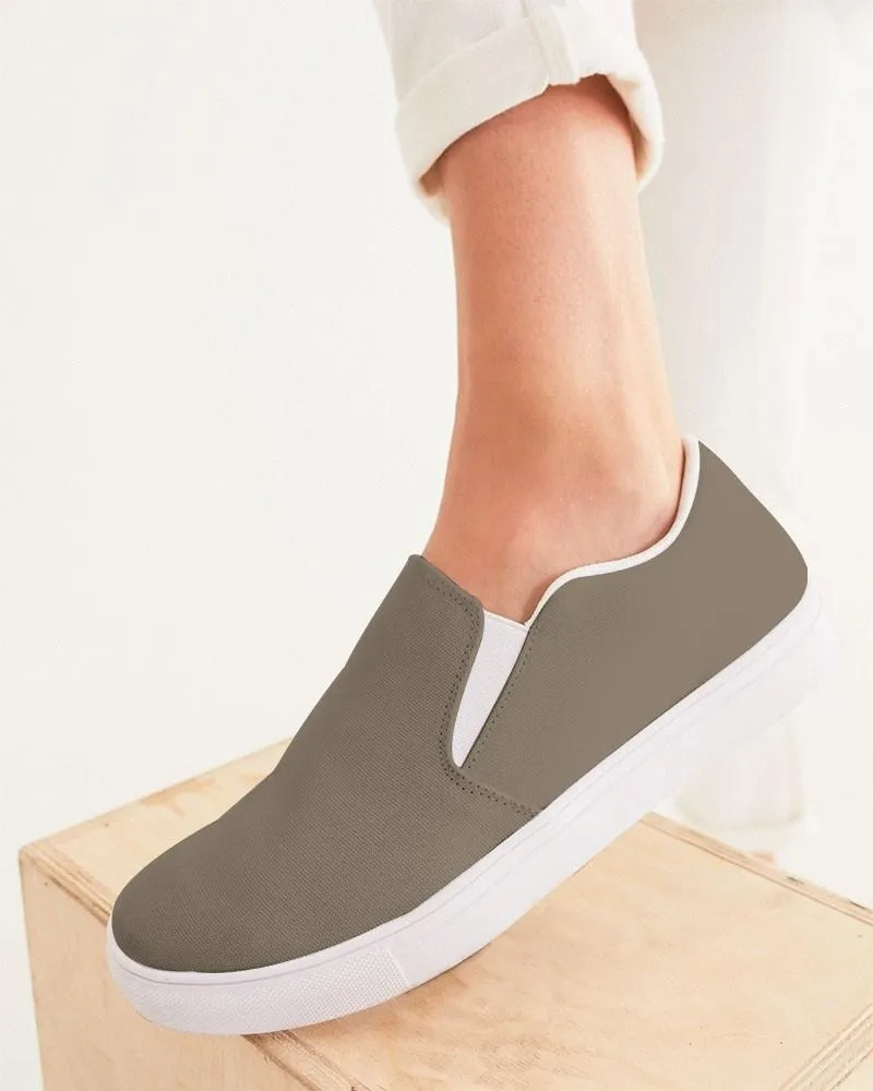Medium Dark Orange Brown Slip-On Canvas Sneakers | Women's | Medium Dark Pale Pastel Orange Brown | C0M15Y30K60